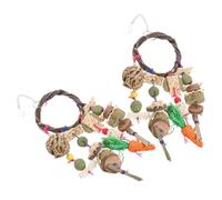 PEPLAYTAL 2Pcs Hanging Chew for Rabbits and Hamsters Natural Bunny Accessories for Indoor Small Pets Safe Molar Exercise and Feeding Fun for Guinea Pigs and Squirrels