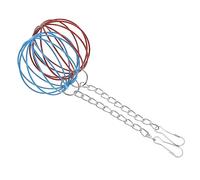 PEPLAYTAL 2pcs Hanging Grass Dispenser Balls for Rabbits Hamsters Small Pets Cage Feeder Holder Iron Play with Chains for Guinea Pigs Chinchillas