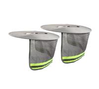 PEPLAYTAL 2pcs Hard Hat Sun Shade Visor with Neck Protection Breathable Mesh Sun Shield for Construction and Outdoor Work Reflective Strips for Visibility Grey