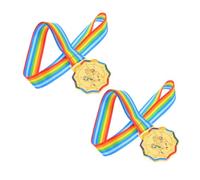 PEPLAYTAL 2pcs Ice Skating Award Medals Gold Metal with Neck Ribbons for Youth Sports Events Roller Skating Competitions and Party Favors Encouraging Team Spirit and Achievement