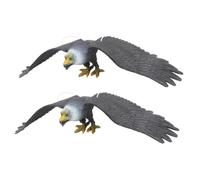 PEPLAYTAL 2Pcs Large Realistic Hanging Eagle Ornaments for Garden Bird Deterrent and Outdoor Decoration Plastic Eagle with Eye-catching Design for Patios Lawns Fences and Photography Props
