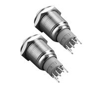 PEPLAYTAL 2pcs Metal Momentary Push Button Switch Self-reset Power Button for Car Boat Truck Industrial Horn Control with Compact Design