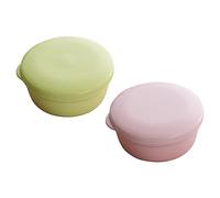 PEPLAYTAL 2Pcs Portable Soap Holder Boxes with Lid Leakproof Bathroom Soap Storage for Shower Kitchen Bathtub Travel Friendly in Green and Pink