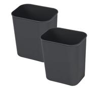 PEPLAYTAL 2pcs Rectangle Trash Can Household Waste Bucket Plastic Garbage Bin with Open Top for Kitchen Bedroom Office Hotel Use