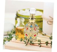PEPLAYTAL 2pcs Refillable Vintage Glass Perfume Bottles Elegant Middle Eastern Style Travel Essential Oil Containers Decorative Fragrance Storage