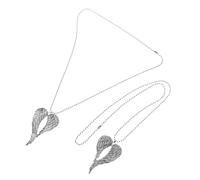 PEPLAYTAL 2pcs Retro Wing Necklace Car Rearview Mirror Hanging Ornament Alloy Rear View Mirror Charms Car Interior Decoration Wear-resistant Tarnish-resistant