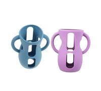 PEPLAYTAL 2pcs Silicone Bottle Sleeves Breakage Protective Covers for Nursing Bottles Moisture Sealing with Easy Clean Durable Silicone Material Purple Navy Blue