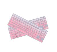 PEPLAYTAL 2pcs Silicone Keyboard Cover Gradient Pink Laptop Protective Film for Keyboard Dustproof Splash Resistant Thin