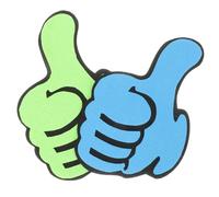 PEPLAYTAL 2pcs Thumbs Up Felt Ornaments Blue Green with Elastic Cord for Sports Meeting Cheering Props Inspirational Cheering Decor and Party Accessories