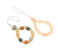 PEPLAYTAL 2pcs Wrist Lanyard Chain for Mobile Phones and Keys Chinese Style Bodhi Beads Keychain Charm Lightweight and Versatile Phone Strap for Daily Use and Travel