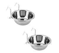 PEPLAYTAL 2Sets Stainless Steel Hanging Pet Bowl Food and Water Container for Dogs Cats Easy to Use Cage Feeder Rust Resistant Dishwasher Safe for Crates Cages