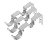 PEPLAYTAL 3 Pcs Double Rod Curtain Brackets with Screws for Home Decor Wall-Mounted Window Pole Holders for Drapes and Blinds in Living Bedroom Kitchen Office