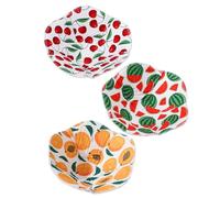 PEPLAYTAL 3Pcs Microwave Bowl Holders with Anti-slip Insulation and Heat Resistance Fruit Pattern Kitchen Bowl Covers for Hot Food Protection and Hand Safety