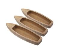 PEPLAYTAL 3pcs Miniature Wooden Canoe Models Handcrafted Row Boat Ornaments for Nautical Decor DIY Craft Projects Desktop Rustic Sailing Boat Adornment