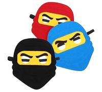 PEPLAYTAL 3Pcs Ninja Felt Masks Mardi Gras Cosplay Supplies Cartoon Pirate Eye Masks for Masquerade Balls Birthday Parties Halloween Festivals