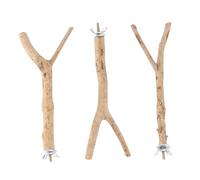 PEPLAYTAL 3Pcs Parrot Stand Wooden Perch Grinding Teeth Stick for Birds Natural Chew for Parrots Squirrel Hamster Chinchilla Cage Play and Exercise