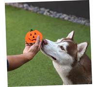 PEPLAYTAL 3Pcs Pumpkin Shaped Pet Sound Squeaker Balls Interactive Dog Training Bright Colors Plastic Material for Puppy Play
