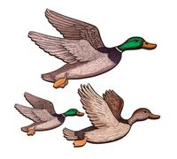 PEPLAYTAL 3pcs Rustic Wooden Mallard Duck Wall Art Handcarved Wood Duck Decor for Living Nursery Study Dining Farmhouse Wall Decorations