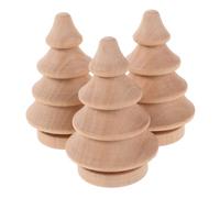 PEPLAYTAL 3pcs Unfinished Wood Christmas Tree Craft Rustic Farmhouse Holiday Desktop Tree Ornaments for DIY Painting Tabletop Mantel Shelf Decoration