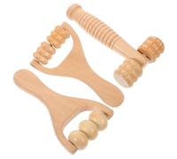PEPLAYTAL 3pcs Wooden Massage Roller Ergonomic Handheld Deep Tissue Massager Tool for Foot Neck Shoulder Back Relief and Muscle Relaxation