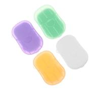 PEPLAYTAL 4 Boxes Travel Soap Sheets Portable Hand Cleaning Soap Lightweight Disposable Paper for Hand Washing Safe Skin-friendly Material with Lavender Milk Lemon Scents Random Color