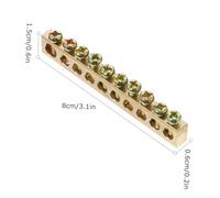 PEPLAYTAL 4 Pcs Copper Ground Neutral Bar with Electrical Terminal Block Connector Screw Terminal Grounding Bus Bar for Distribution Boxes Plated Copper Easy to Install