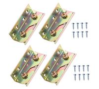 PEPLAYTAL 4 Pcs Heavy Duty Iron Bed Rail Brackets for Wood Frame Connection No-Mortise Bed Fittings Headboards Footboards Furniture Connectors with Easy Installation