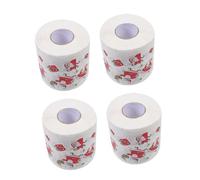 PEPLAYTAL 4 Rolls Creative Christmas Pattern Facial Tissues Napkins Double Soft Toilet Paper for Holiday Parties and Gifts Skin Friendly Dust Convenient to Use
