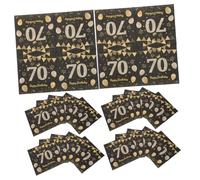 PEPLAYTAL 40pcs Dessert Cake Table Supplies 70th Birthday Party 70th Birthday Napkins Tissue Napkins Decorations Kitchen Paper Party Supplies Black