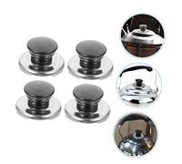 PEPLAYTAL 4Pcs Black Whistling Teakettle Lid Knobs Replacement Heat-Resistant Kitchen Utensils Handles Install Comfortable Grip for Cooking Pots and Tea Kettles