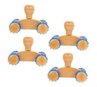 PEPLAYTAL 4pcs Body Wood Massage Roller Back Muscles Relax Tool Tonic Gym Muscle Shiatsu Back Massager