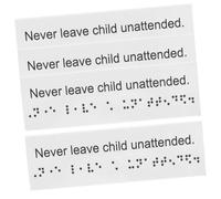 PEPLAYTAL 4Pcs Braille Signs for Outdoor Use Simple Stylish Blind Attention Labels Portable Accessibility Tools for Visually Impaired Clear Printed Navigation Aids