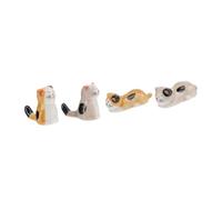 PEPLAYTAL 4Pcs Ceramic Chopstick Rest Japanese Style Cat Shaped Spoon Fork Holders Household Tableware Smooth Surface Kitchen Dining Accessories