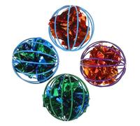 PEPLAYTAL 4pcs Colorful Lightweight Crinkle Cat Balls Tear Resistant Pet Teasing for Indoor Play and Exercise Multifunctional Chase Balls for Kitten Interaction and Mood Relief