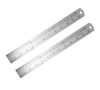 PEPLAYTAL 4Pcs Double Scale Stainless Steel Straight Rulers Britain Standard School Supplies for Students Architects Engineers Artists Designers