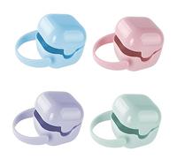 PEPLAYTAL 4pcs Portable Pacifier Case Pacifier Holder for Care Easy to Clean Storage Container Handle Multi-Color