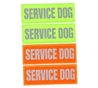 PEPLAYTAL 4Pcs Reflective Service Dog Harness Patches Nylon Material Comfortable Fit Night Walking Safety Tags for Working Dogs Green Orange Patch