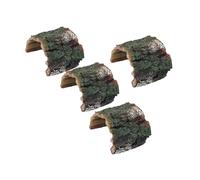PEPLAYTAL 4PCS Resin Turtle Basking Platform with Elevated Rock Ledge and Aquarium Hideout Naturalistic Climbing Shelter for Reptiles Turtles Crabs and Aquatic Pets