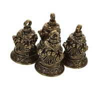 PEPLAYTAL 4pcs Retro Brass Bell Pendants Chinese Style DIY Keychain Charms Lightweight Decorative Accessories with Delicate Lion Head Design for Crafting and Bag Decoration