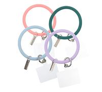 PEPLAYTAL 4pcs Soft Liquid Silicone Phone Ring Straps for Anti-Drop Wrist Lanyard Holders Non-Skid Mobile Accessories Suitable for Smartphones Colorful Designs