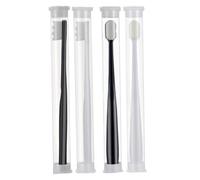 PEPLAYTAL 4PCS Soft Micro Nano Bristle Toothbrushes for Adults Extra Soft Ergonomic Teeth Cleaning Tool with Supple Compact Bristles Household Oral Care Black and White