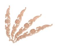 PEPLAYTAL 4pcs Wooden Appliques Carved DIY Furniture Decor Natural Wood Craft with Fine Polishing Elegant European Style Onlays for Doors Cabinets Walls Lightweight and Easy to Apply