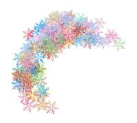 PEPLAYTAL 5000pcs White Snowflake Confetti Decorations Glitter Winter Table Decor for Christmas Wedding Birthday Holiday Party Supplies with Snowflake Hanging Ornaments and Craft Sequins