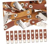 PEPLAYTAL 50Pcs Multi-Function Leather Badge Holders with Metal Clips Secure Name Tag Clips for Nurses Doctors Lightweight Compact Id Card Holders with Fastened Chest Pocket