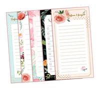 PEPLAYTAL 5Pcs Floral Magnetic Notepads for Fridge Convenient Grocery List Pads with Full Magnet Back Removable Memo Pads for Refrigerator Notes and Reminder Messages Stylish Kitchen