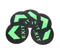 PEPLAYTAL 5pcs Glowing Exit Sign Stickers with Night Glow Safety Floor Guide for Precise Evacuation Tear Resistant Warning Decals for Emergency Direction Indication