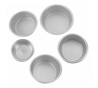 PEPLAYTAL 5pcs Non-Stick Mini Cake Molds Aluminum Alloy Baking Cups for Muffins Puddings Tartlets Quick Heat Distribution Easy Release for Home Restaurant and Bakery Dessert Preparation