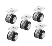 PEPLAYTAL 5pcs Office Chair Furniture Wheels with Brake Swivel Castors for Home and Office Replacement Wear-resistant Small Caster Pulleys