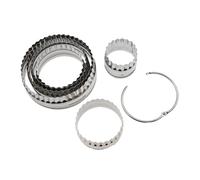 PEPLAYTAL 6 pcs Stainless Steel Round Biscuit Mould Set with Fluted and Smooth Edges Versatile Cookie Cutters for Baking Biscuits Crackers and Fondant DIY Family-Friendly Baking Tools