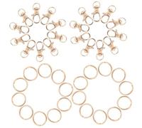 PEPLAYTAL 60pcs Zinc Alloy Metal Buckle Key Rings and Creative Dog Clip Keychain Accessories 25mm Flat Ring in Light Gold for Diy Bag Hardware Crafting